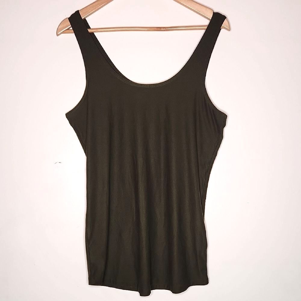 No Boundaries Olive Green Tank Top Wide Strap Women's Size 2X